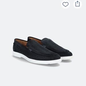 Liverpool DARK Navy and White Men's Suede Loafers
